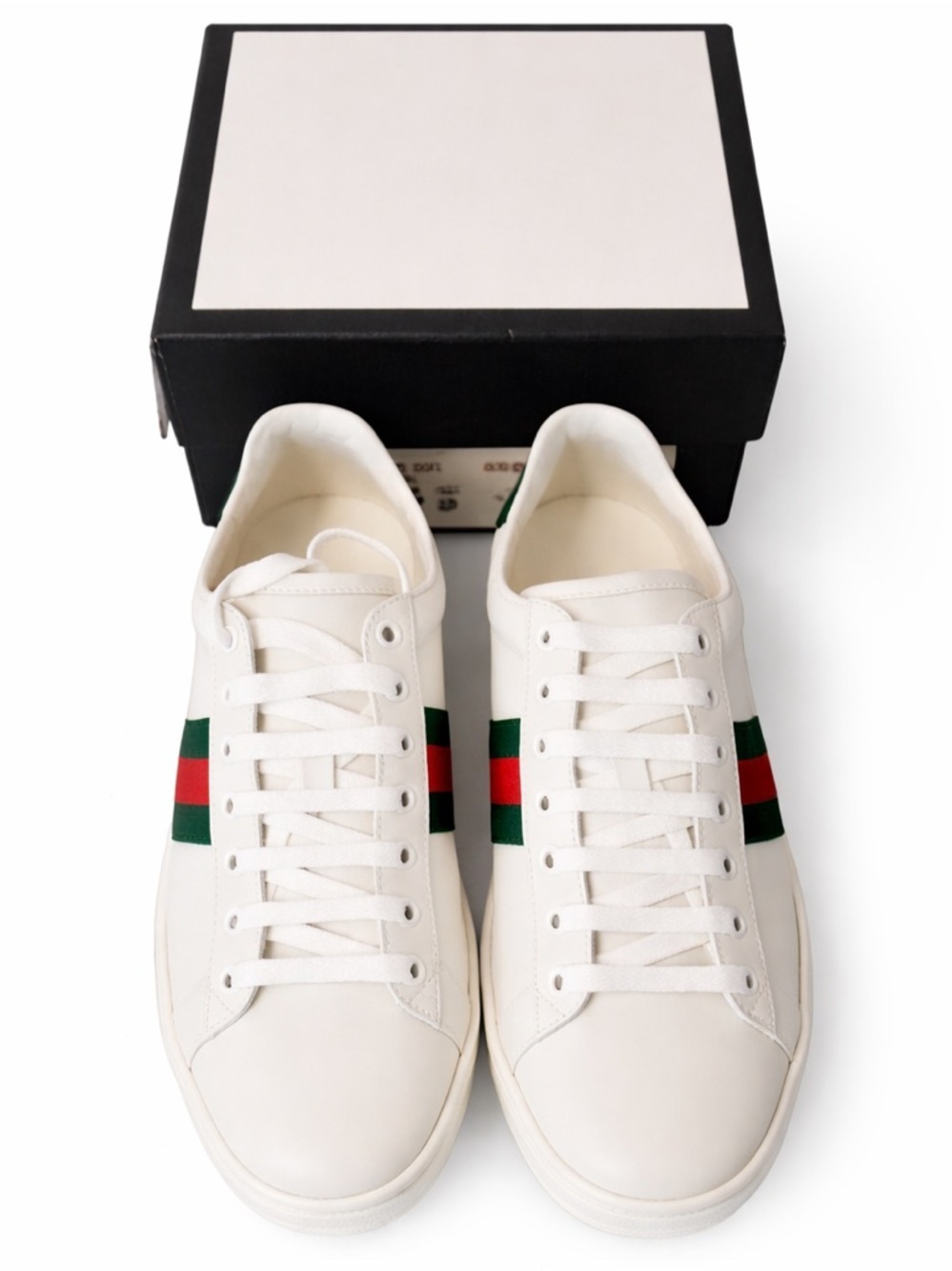 Brand New Authentic Gucci Ace Web Stripe Leather Sneakers White/Green/Red – - Picture 5 of 5